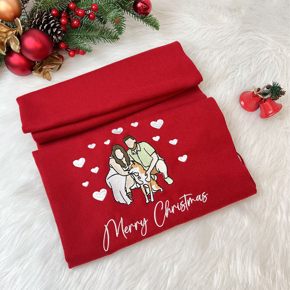 50%OFF⭐️Personalized Photo Embroidered Couple Scarf