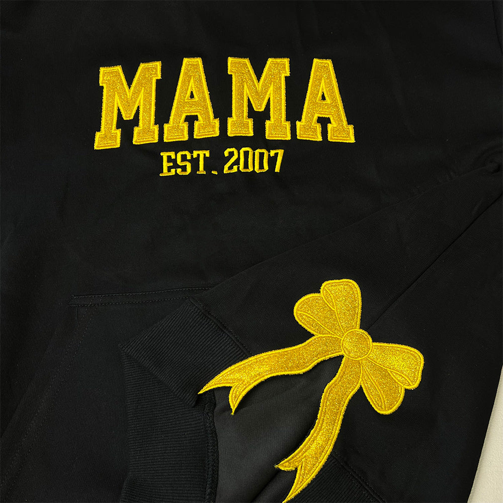 50%OFF🎄Custom Updated Side Bow Embroidered Mom Sweatshirt/Hoodie