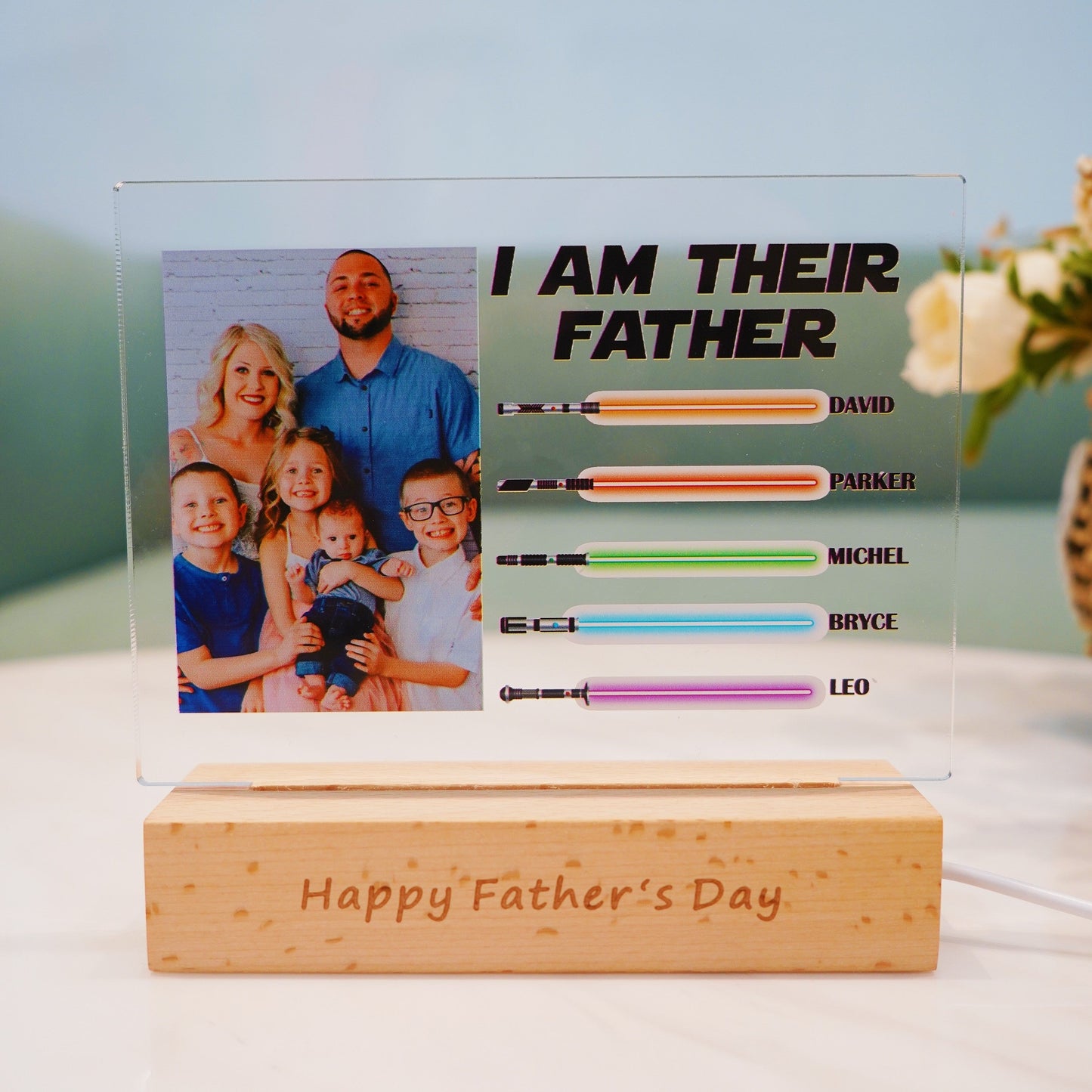 Custom I Am Their Father Photo Led Light For Dad