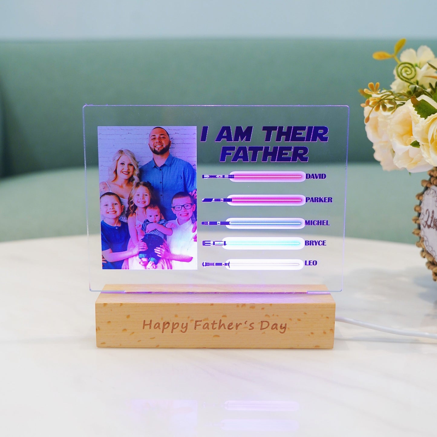 Custom I Am Their Father Photo Led Light For Dad