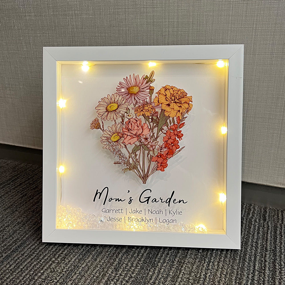 50% OFF✨Birth Flower Family Bouquet Custom Light Frame Box