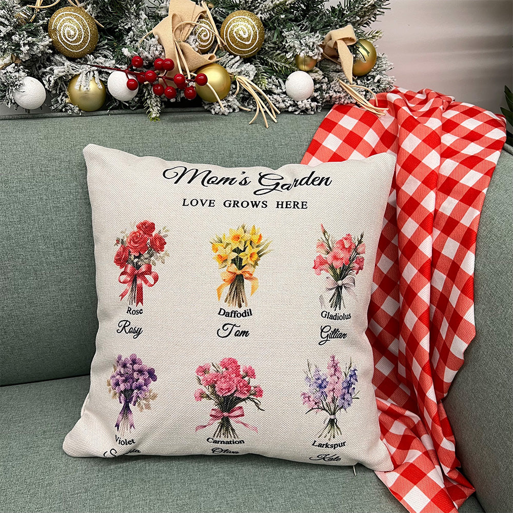 50%OFF⭐️Birth Flower Bouquet With Date Customized Pillow Cushion