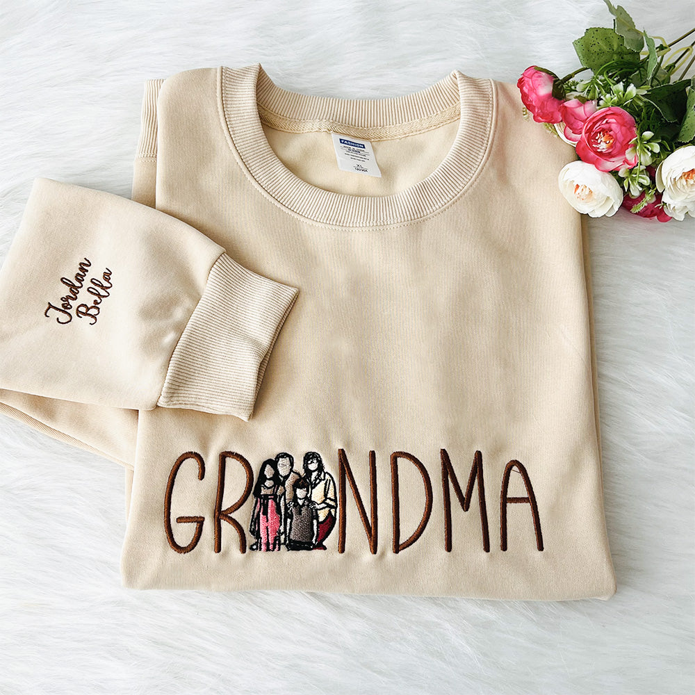 50% OFF⭐️Custom Mama Embroidered Sweatshirt With Your Photo