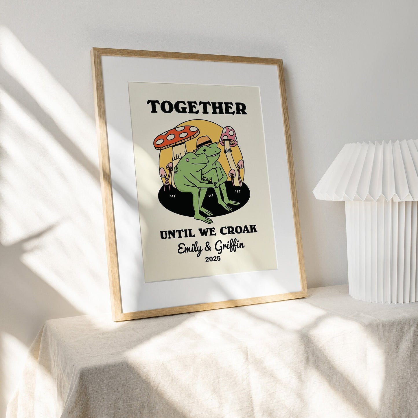 50%OFF⭐️Personalized Frog Illustration Print Frame Together Until We Croak Style 3