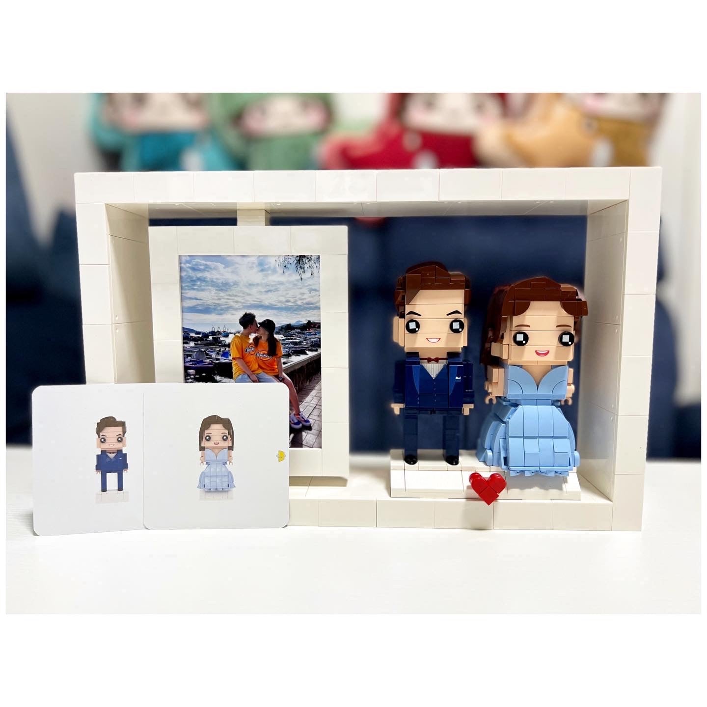 Customizable 2 People Full Body  Photo Frame Brick Figures Small Particle Brick Gifts