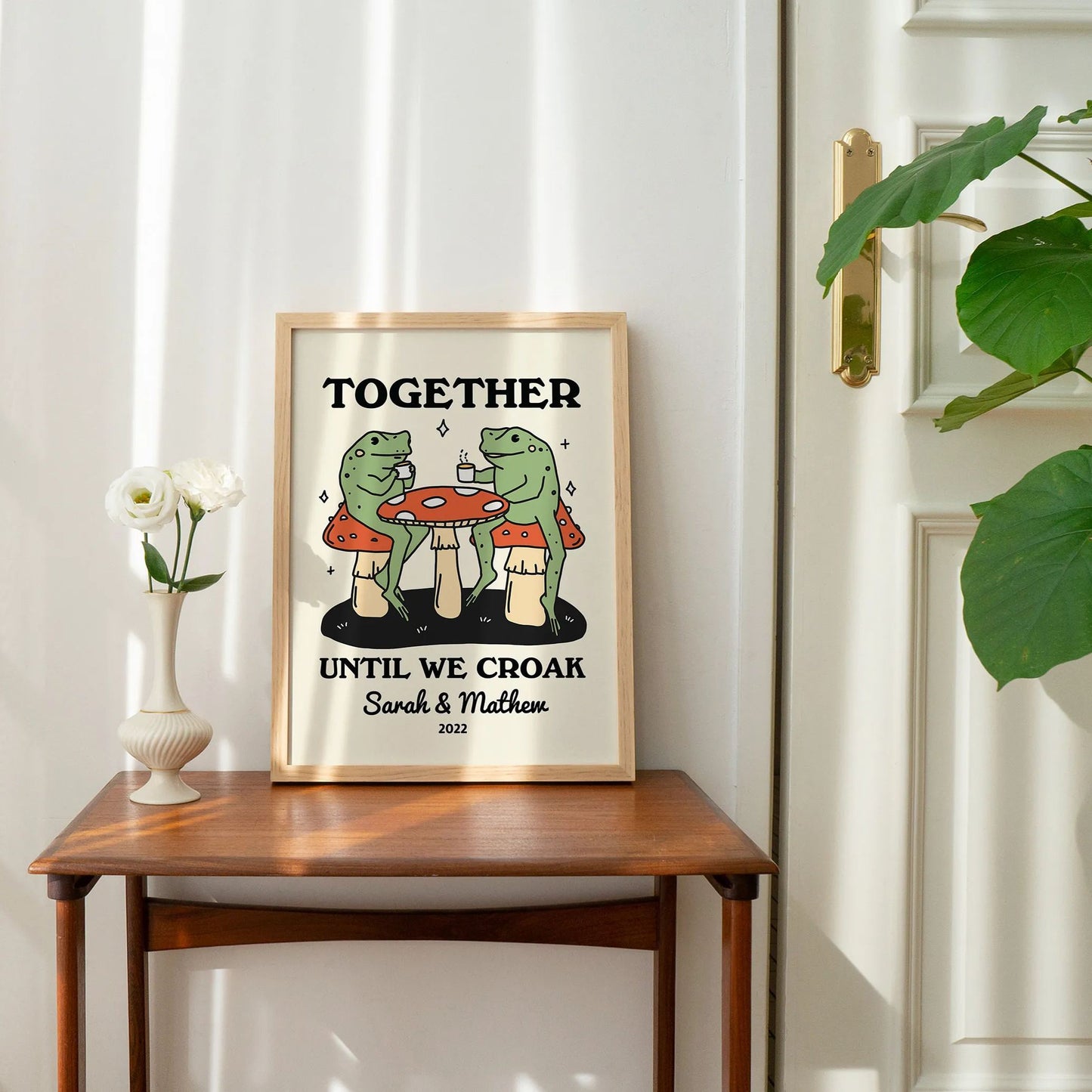 50%OFF⭐️Personalized Frog Illustration Print Frame Together Until We Croak Style 1