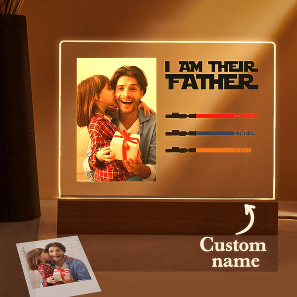 Custom I Am Their Father Photo Led Light For Dad