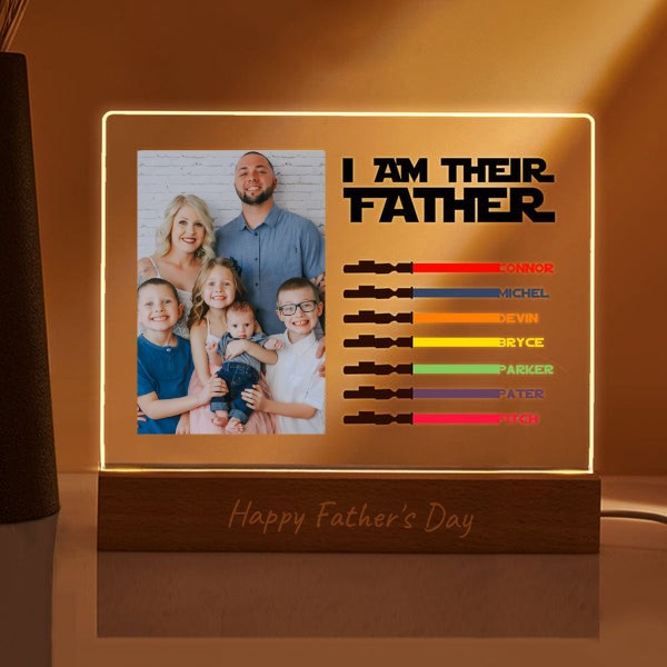 Custom I Am Their Father Photo Led Light For Dad