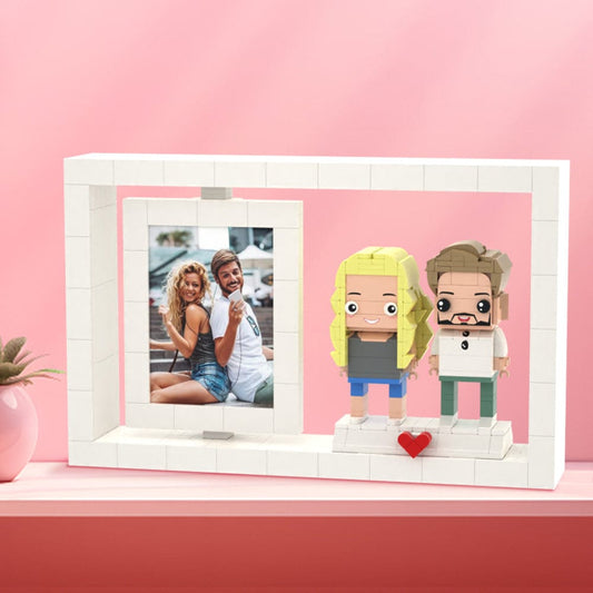 Customizable 2 People Full Body  Photo Frame Brick Figures Small Particle Brick Gifts