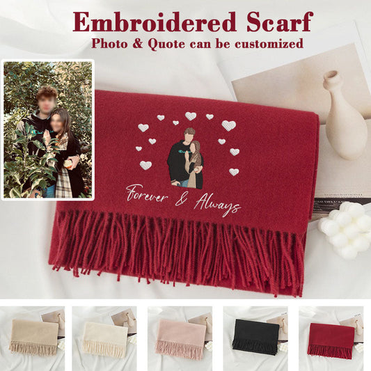 50%OFF⭐️Personalized Photo Embroidered Couple Scarf