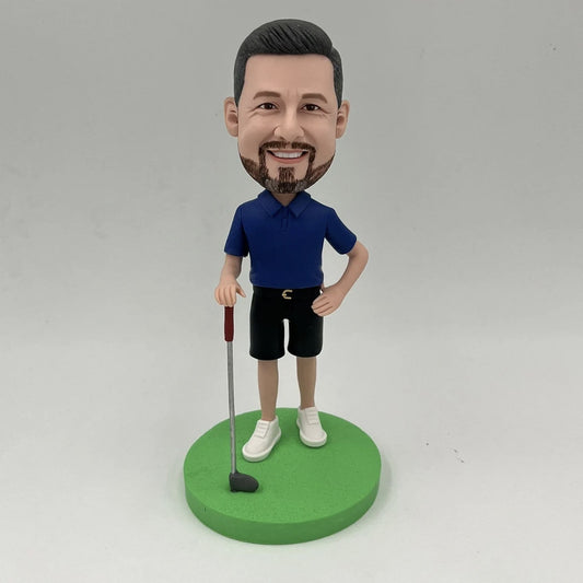 Golfer Custom Bobblehead With Engraved Text