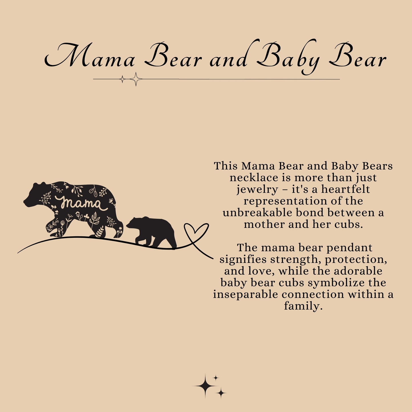 Personalized Mama and Baby Necklace Mama Bear Jewelry