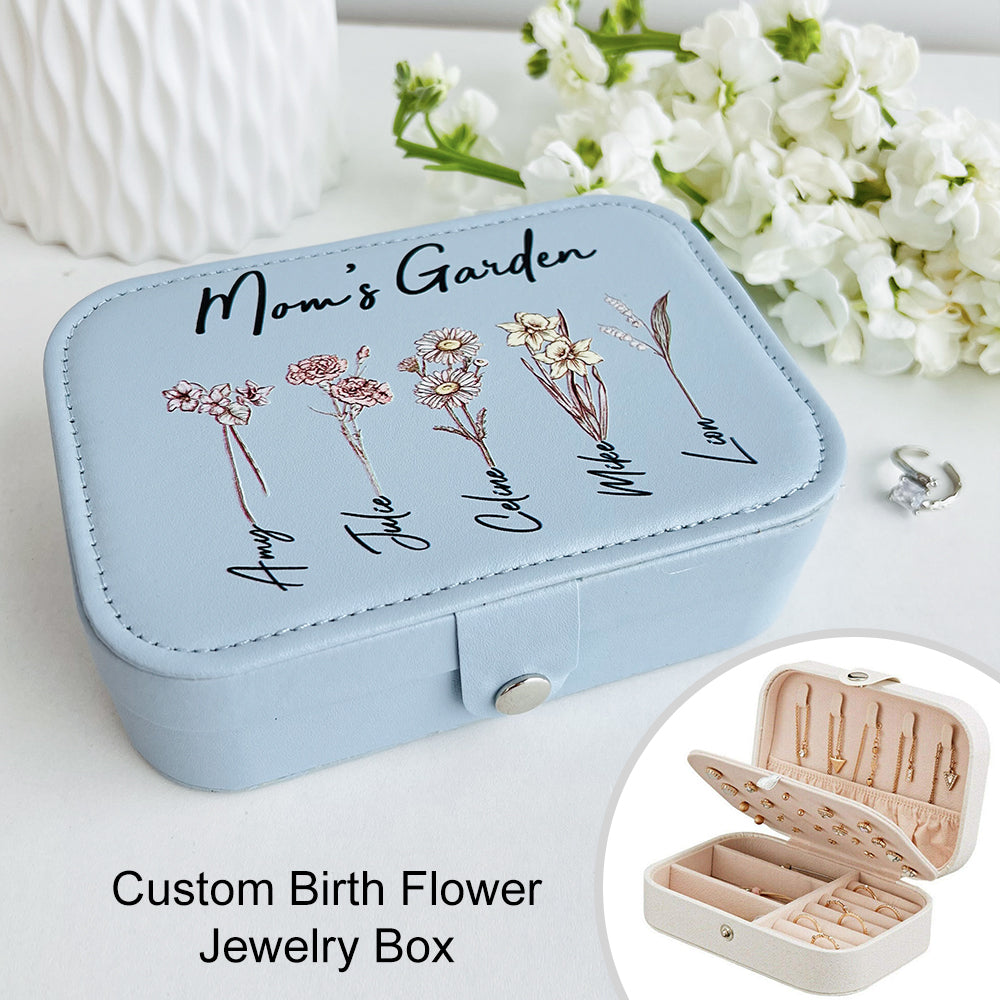 50%OFF⭐️Custom Mom's Garden Birth Flower Jewelry Box