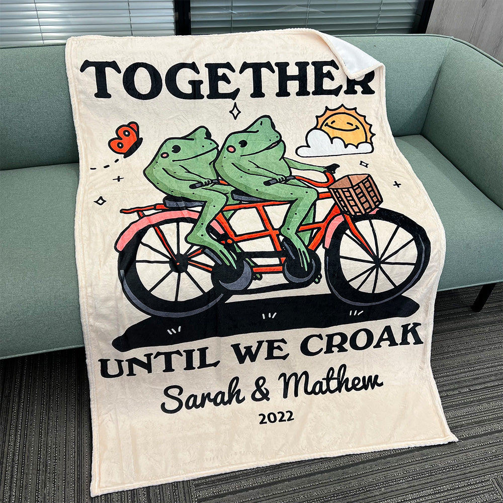 50%OFF⭐️Personalized Frog Illustration Blanket Together Until We Croak Style 2