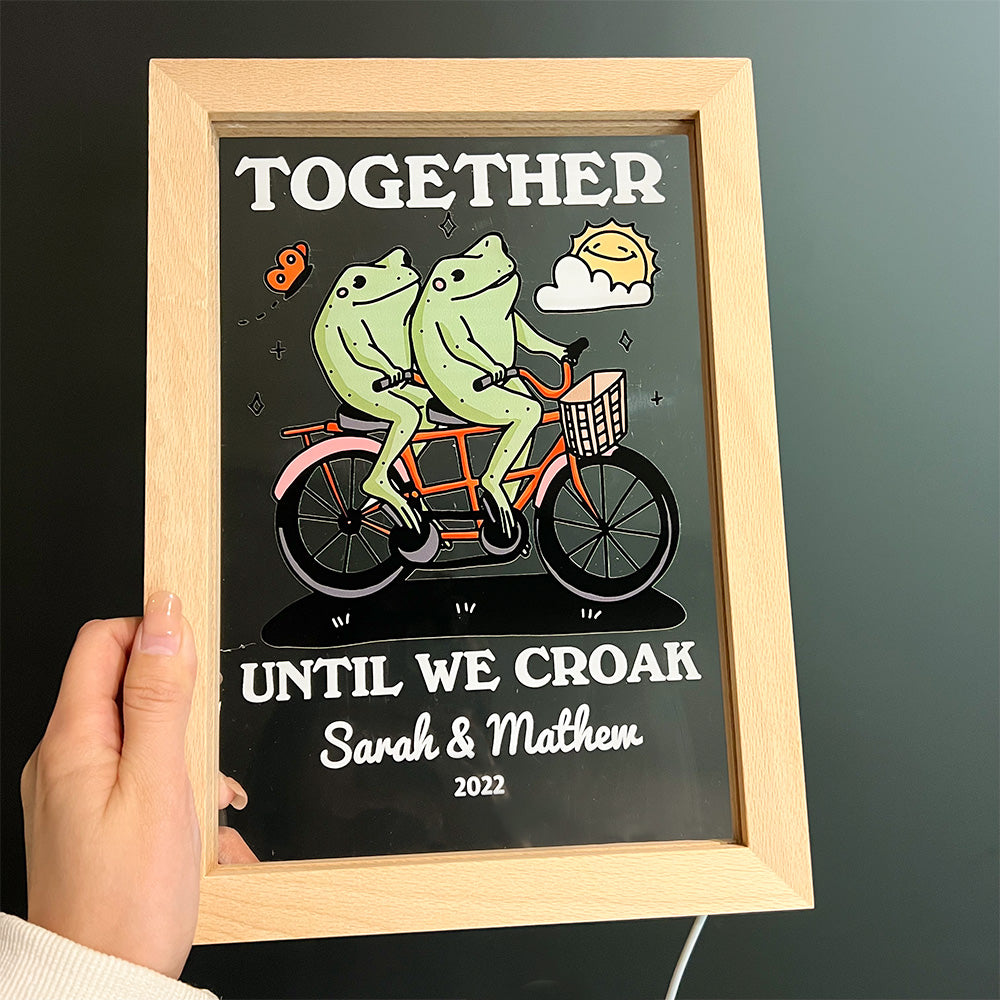 50%OFF⭐️Personalized Frog Illustration LED Light Together Until We Croak Style 2