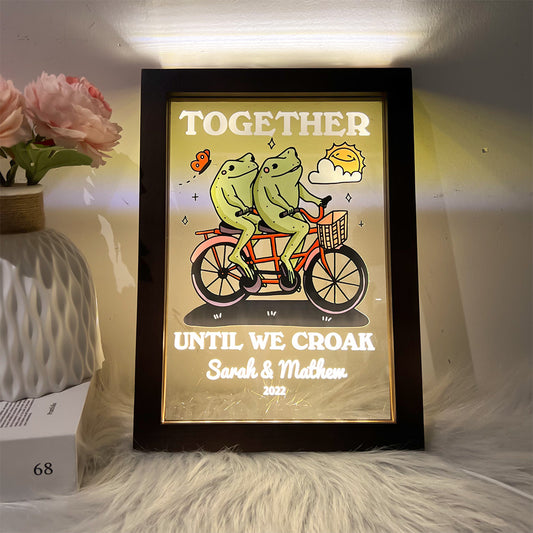 50%OFF⭐️Personalized Frog Illustration LED Light Together Until We Croak Style 2