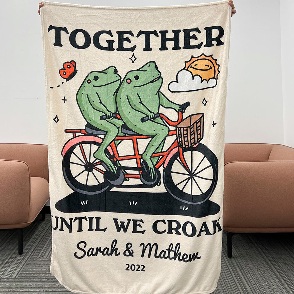 50%OFF⭐️Personalized Frog Illustration Blanket Together Until We Croak Style 2