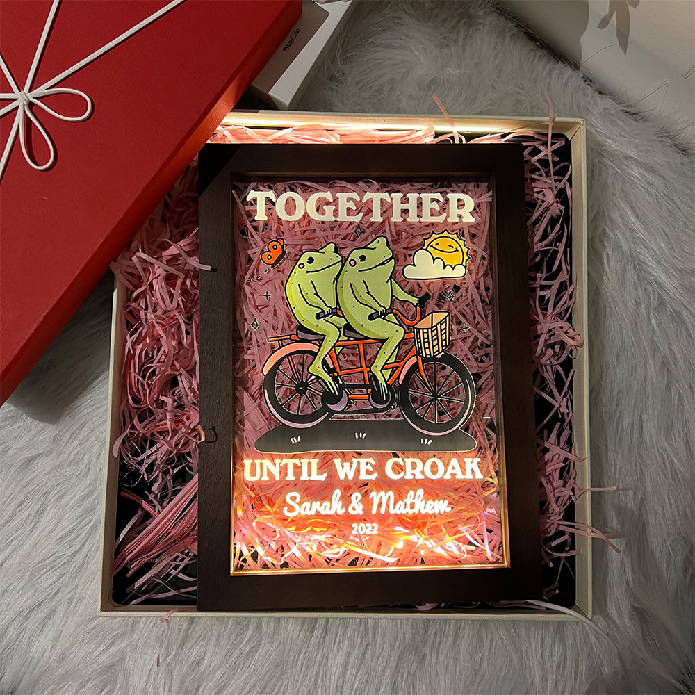 50%OFF⭐️Personalized Frog Illustration LED Light Together Until We Croak Style 2