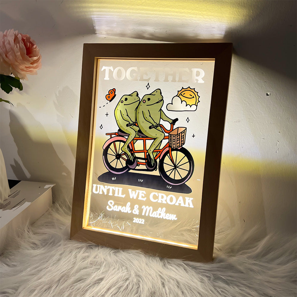 50%OFF⭐️Personalized Frog Illustration LED Light Together Until We Croak Style 2