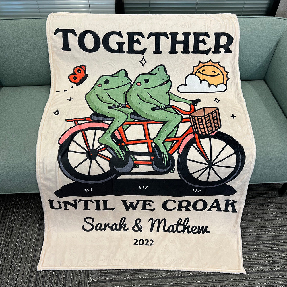 50%OFF⭐️Personalized Frog Illustration Blanket Together Until We Croak Style 2