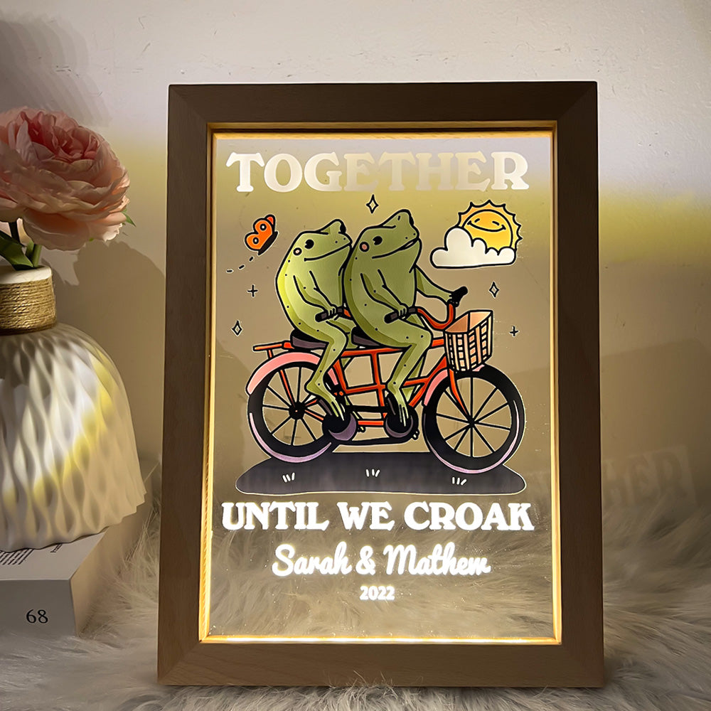 50%OFF⭐️Personalized Frog Illustration LED Light Together Until We Croak Style 2