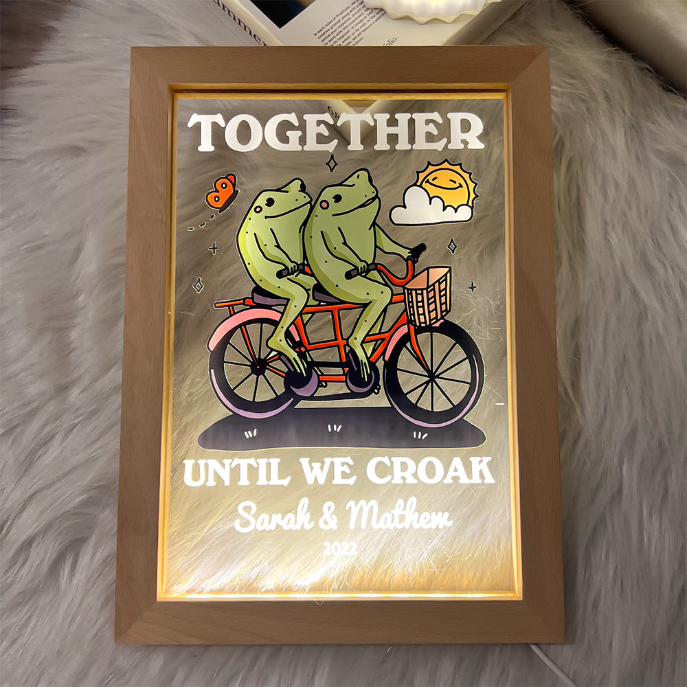 50%OFF⭐️Personalized Frog Illustration LED Light Together Until We Croak Style 2