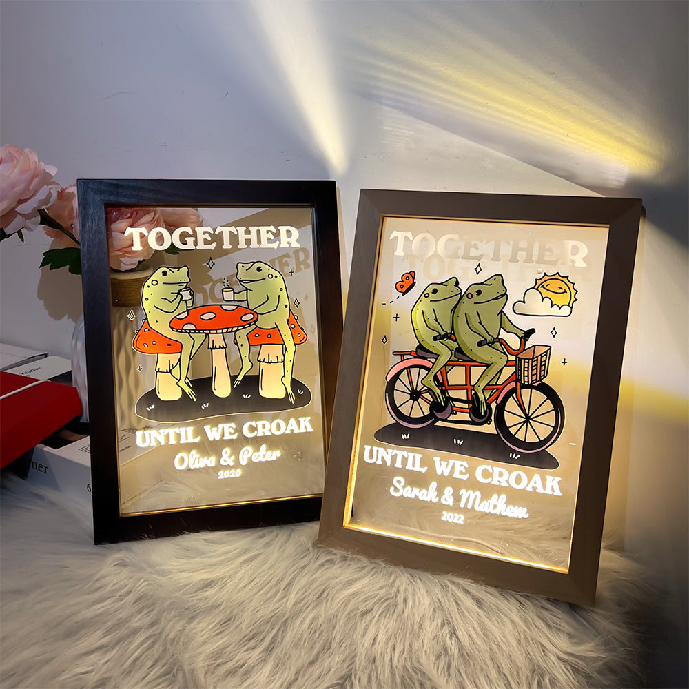 50%OFF⭐️Personalized Frog Illustration LED Light Together Until We Croak Style 2