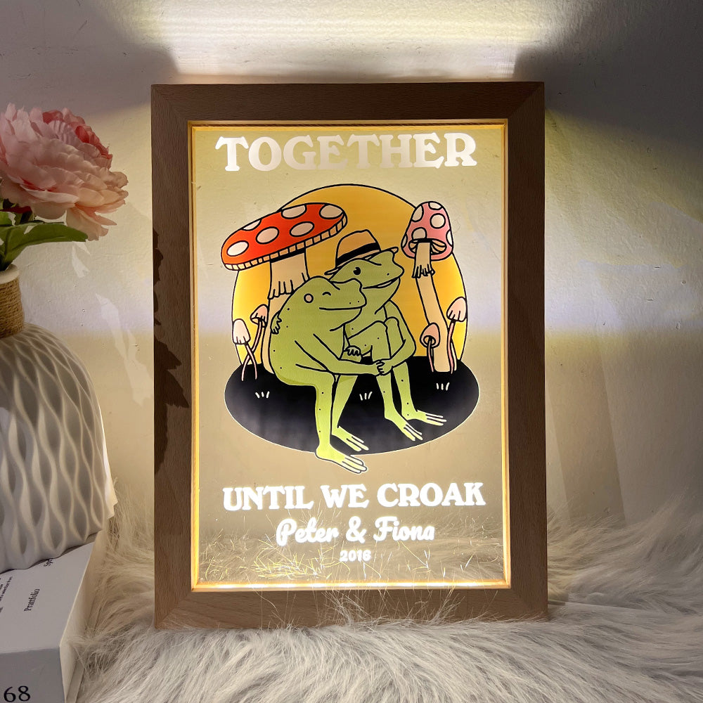 50%OFF⭐️Personalized Frog Illustration LED Light Together Until We Croak Style 3