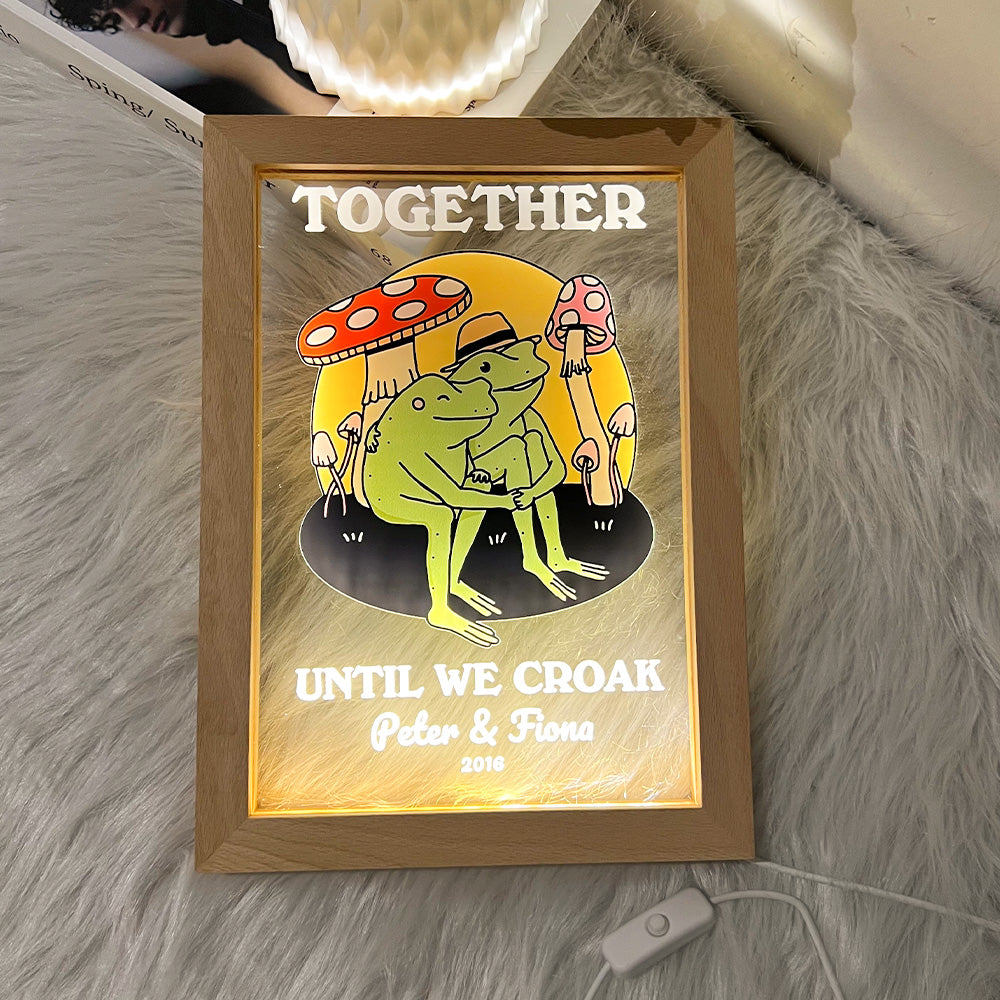 50%OFF⭐️Personalized Frog Illustration LED Light Together Until We Croak Style 3