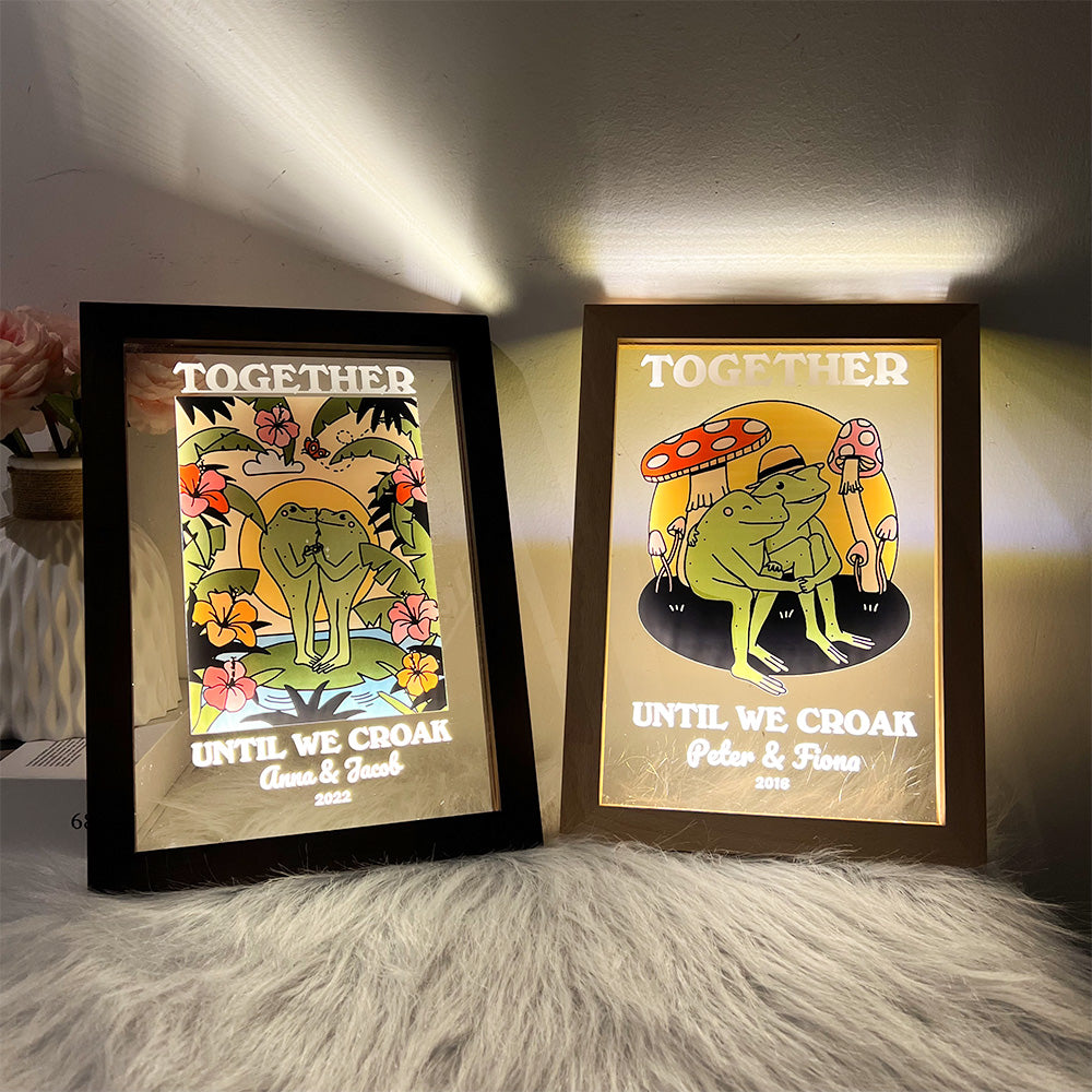 50%OFF⭐️Personalized Frog Illustration LED Light Together Until We Croak Style 3