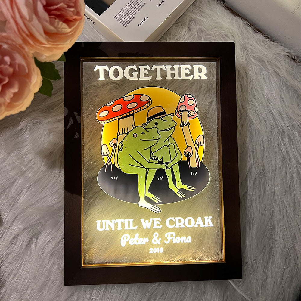 50%OFF⭐️Personalized Frog Illustration LED Light Together Until We Croak Style 3