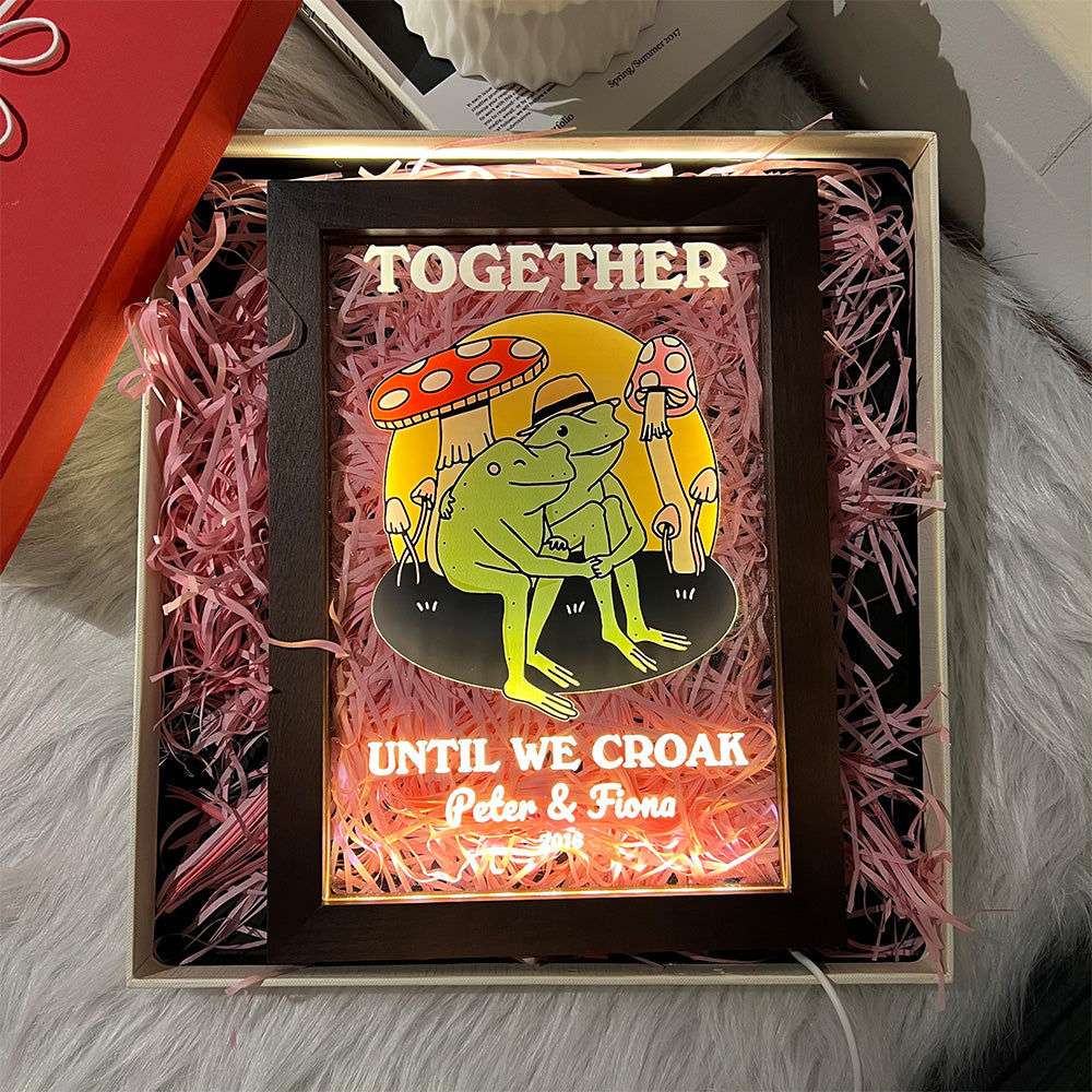 50%OFF⭐️Personalized Frog Illustration LED Light Together Until We Croak Style 3