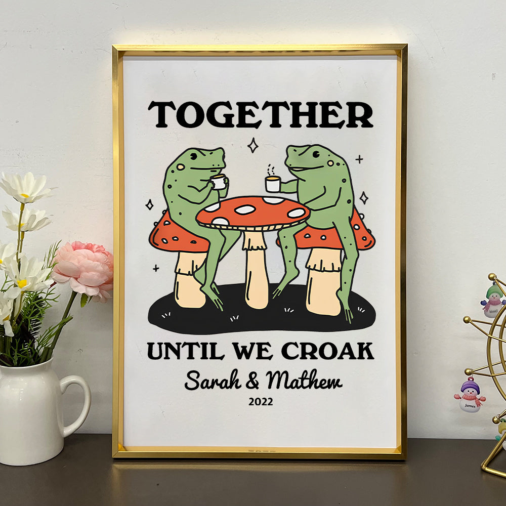 50%OFF⭐️Personalized Frog Illustration Print Frame Together Until We Croak Style 1