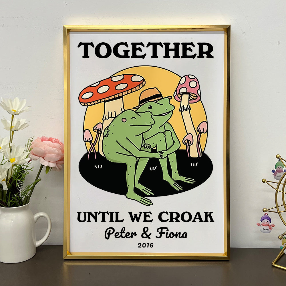 50%OFF⭐️Personalized Frog Illustration Print Frame Together Until We Croak Style 3