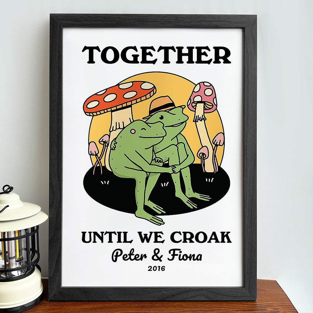 50%OFF⭐️Personalized Frog Illustration Print Frame Together Until We Croak Style 3