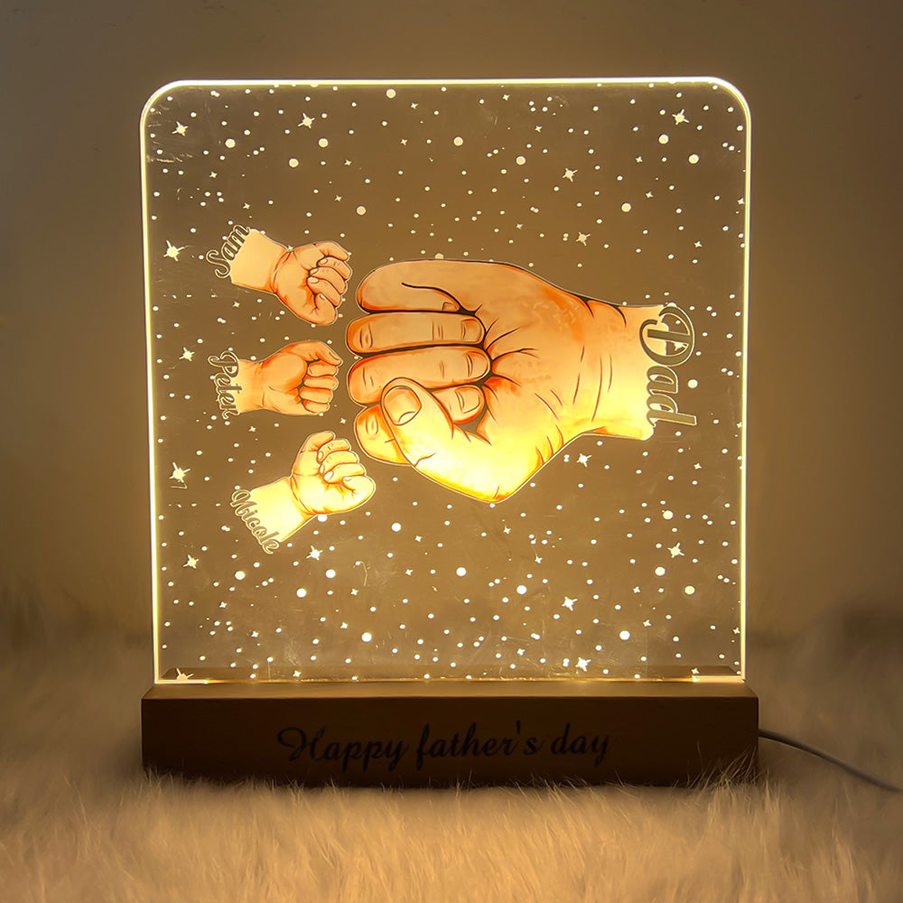 50%OFF⭐️Daddy's Team Fist Bump Personalized LED Night Light