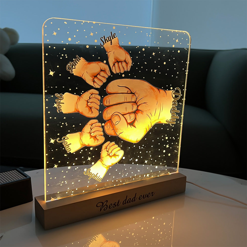 50%OFF⭐️Daddy's Team Fist Bump Personalized LED Night Light