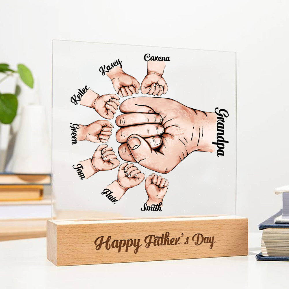 50%OFF⭐️Daddy's Team Fist Bump Personalized LED Night Light