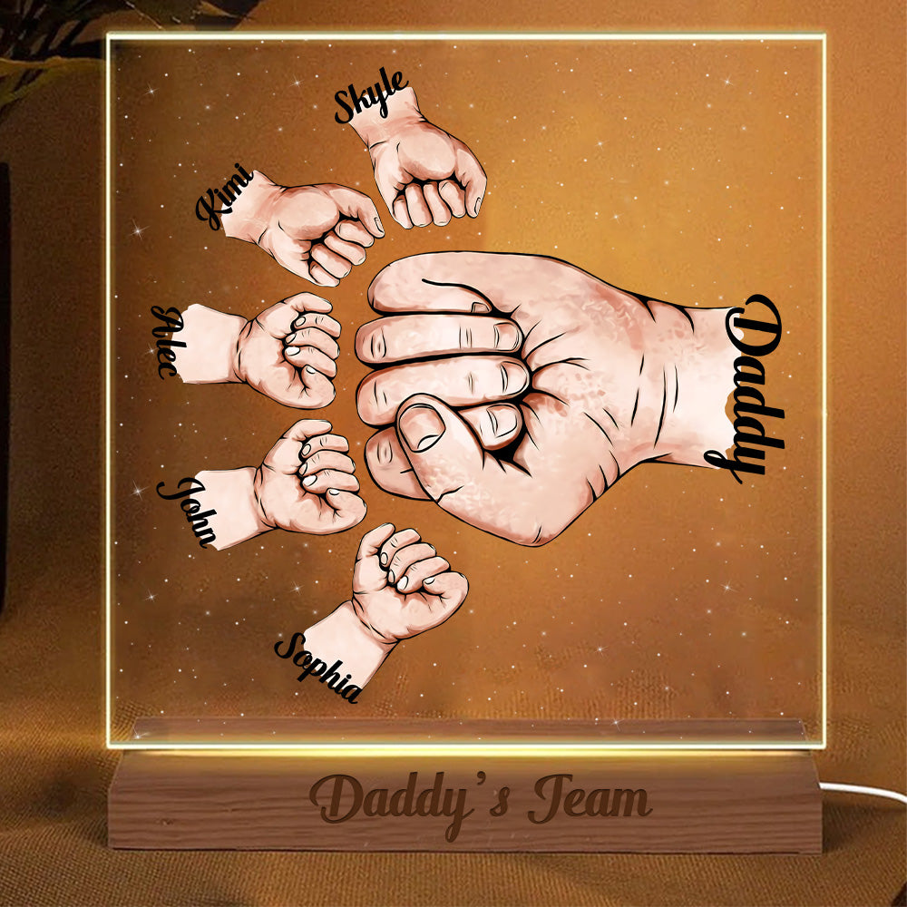 50%OFF⭐️Daddy's Team Fist Bump Personalized LED Night Light