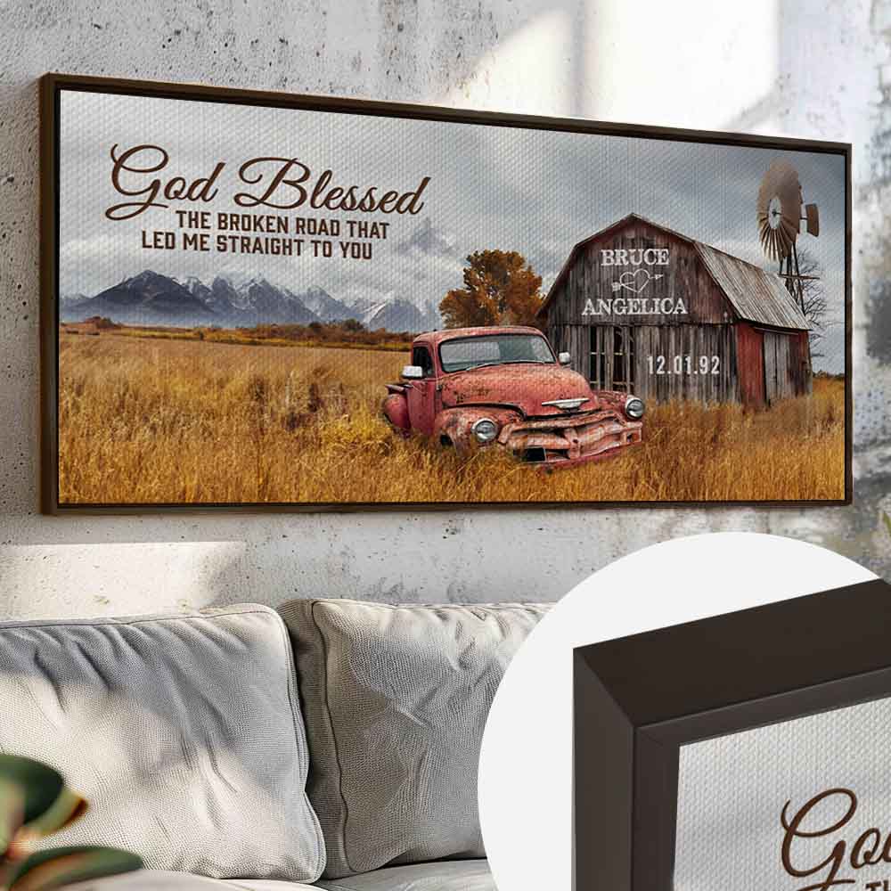 God Blessed Custom Vintage Cars Canvas