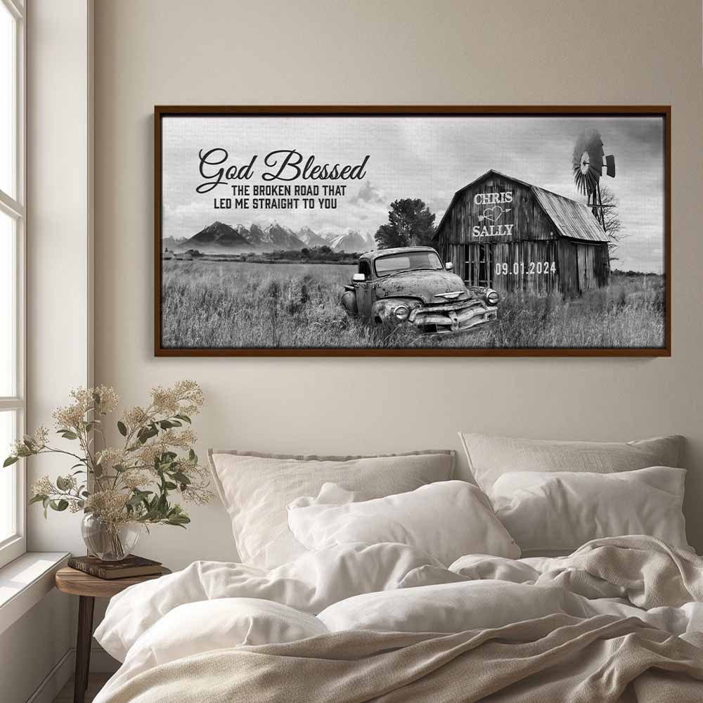 God Blessed Custom Vintage Cars Canvas