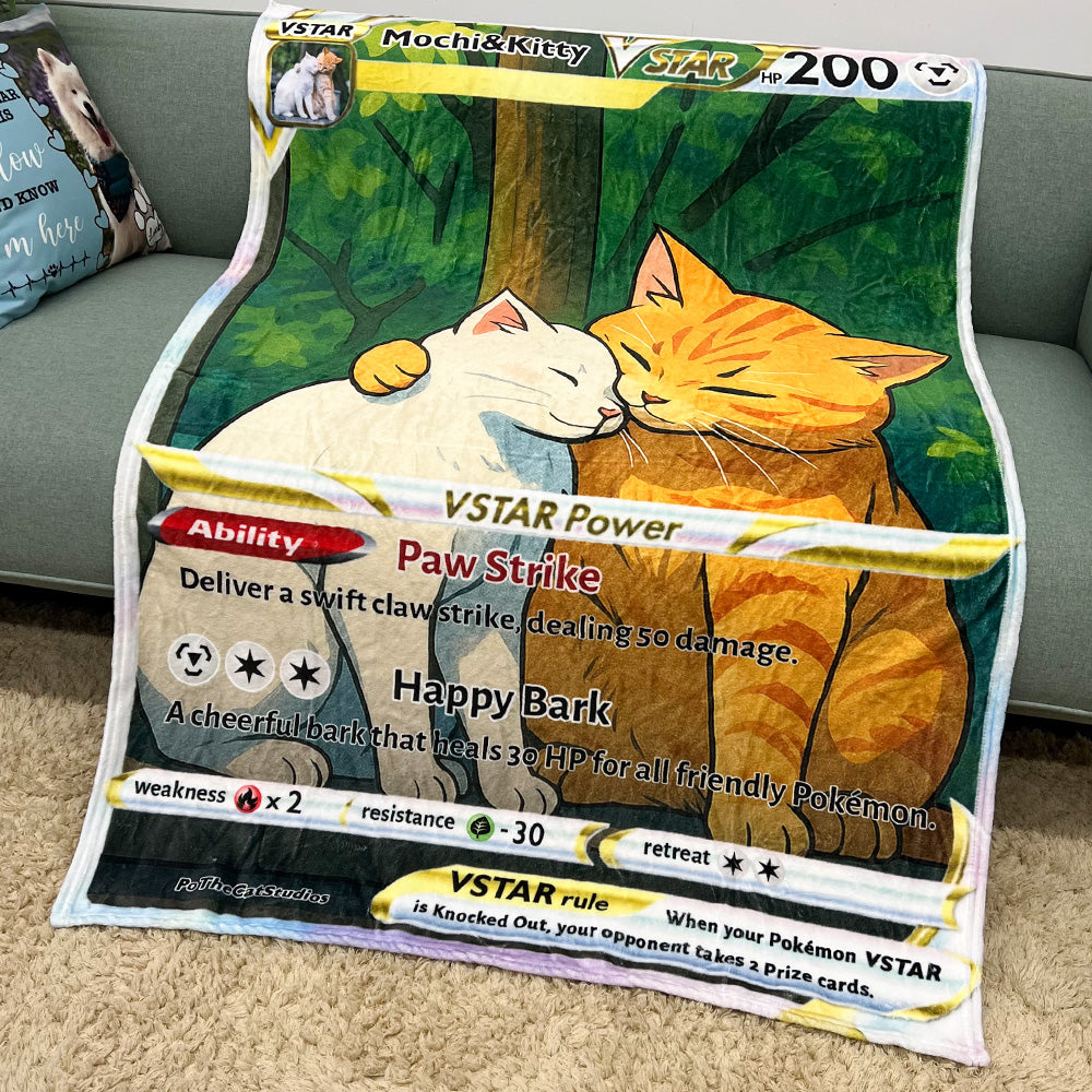50% OFF🤩Personalized Pet Anime Art Blanket Trading Card Style