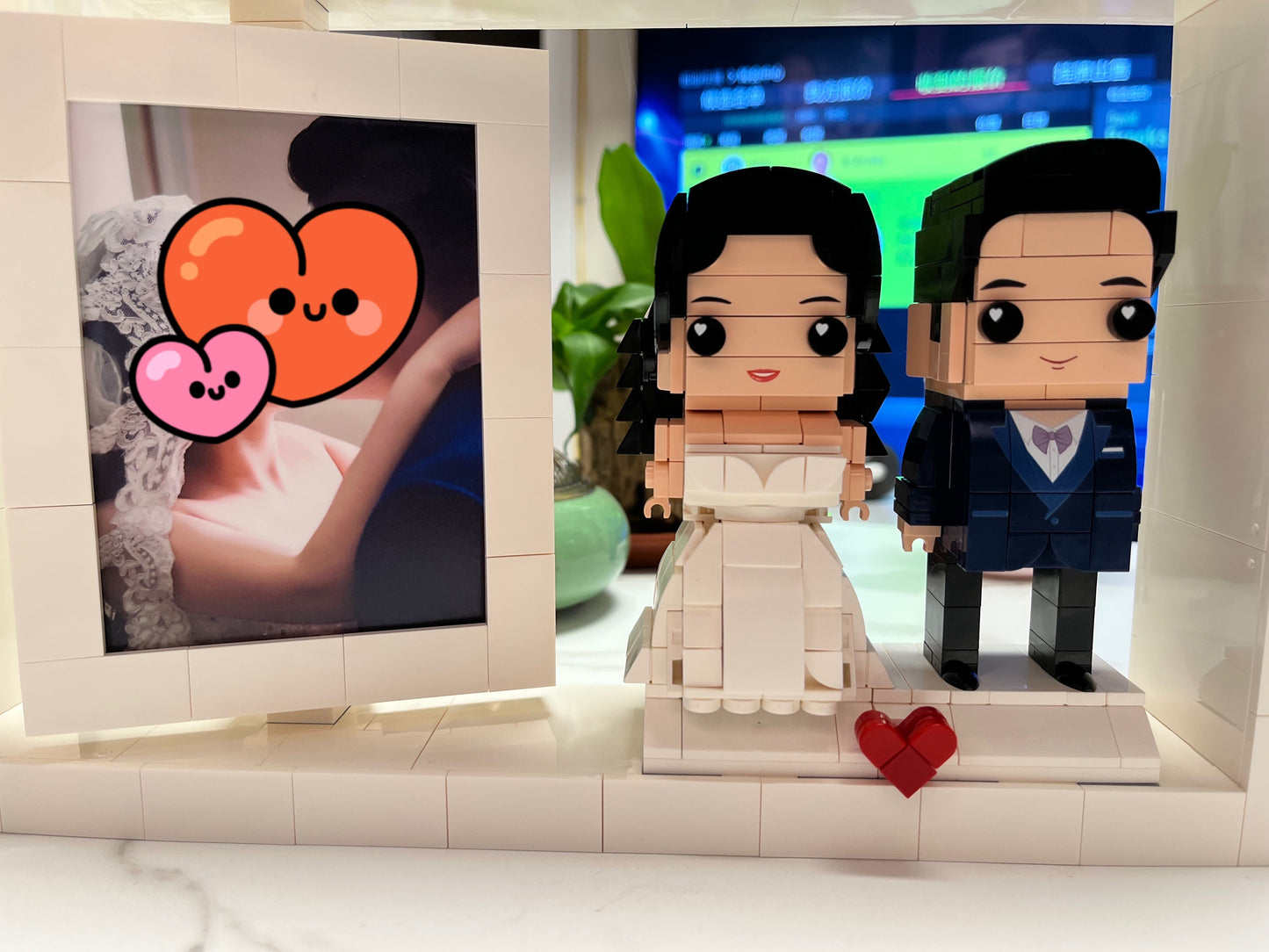 Customizable 2 People Full Body  Photo Frame Brick Figures Small Particle Brick Gifts