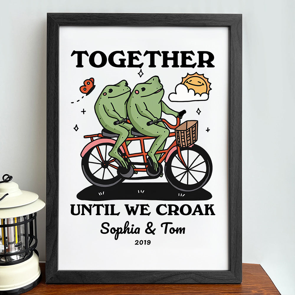 50%OFF⭐️Personalized Frog Illustration Print Frame Together Until We Croak Style 2