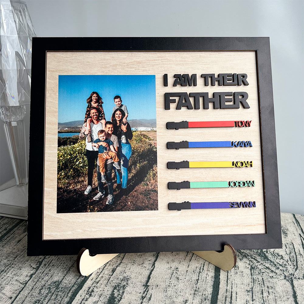 Personalized Photo Light Saber, I Am Their Father Engraved Sign