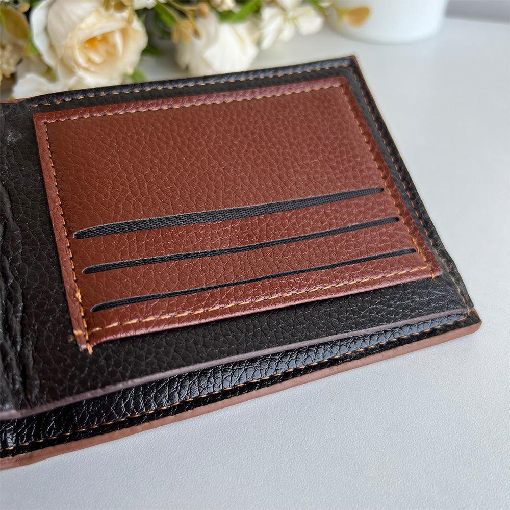 Custom Line Art Wallet, Engraved Men's Wallet with Photo