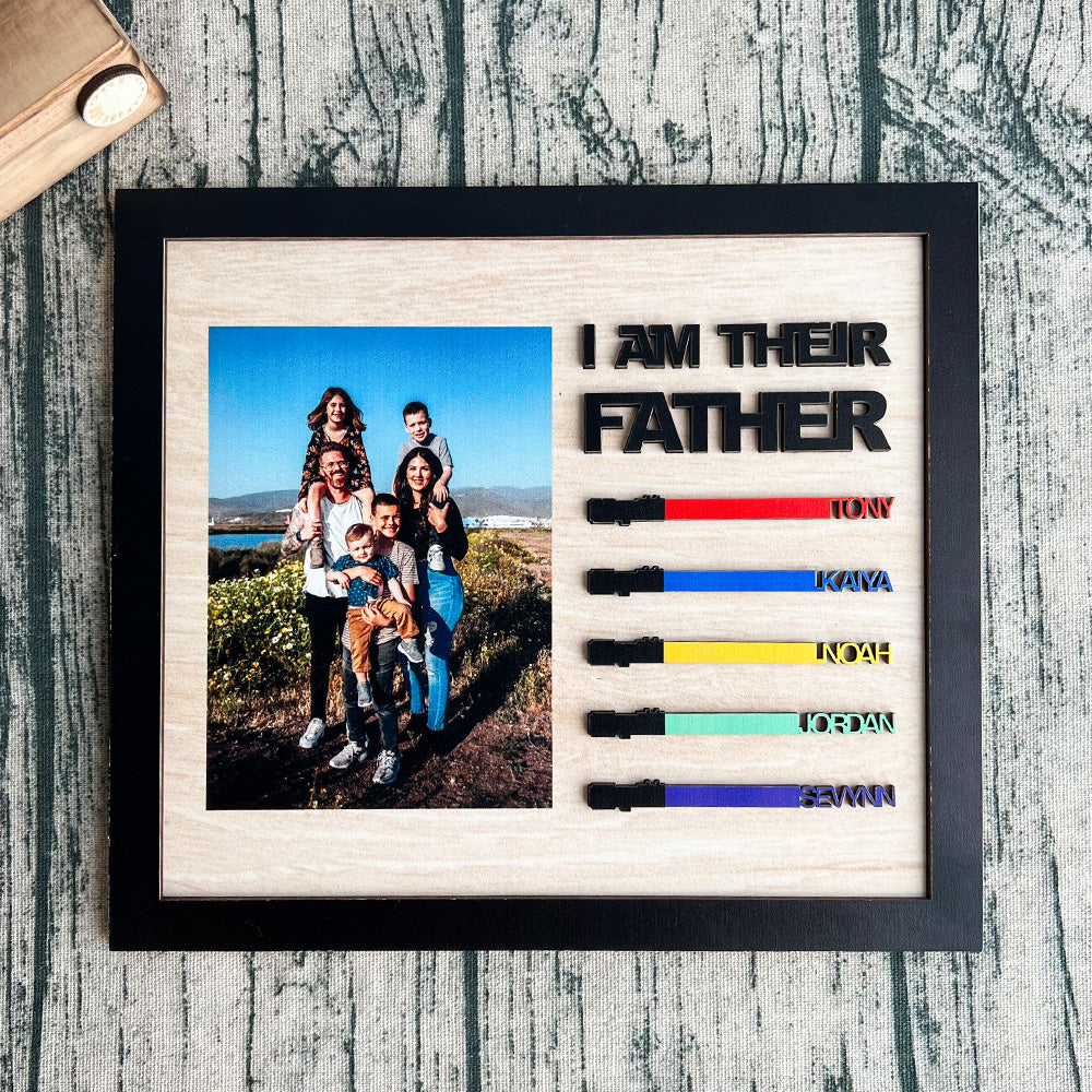 Personalized Photo Light Saber, I Am Their Father Engraved Sign