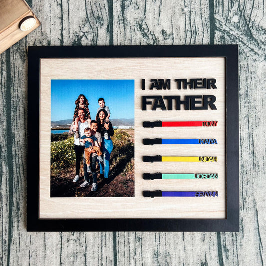 Personalized Photo Light Saber, I Am Their Father Engraved Sign