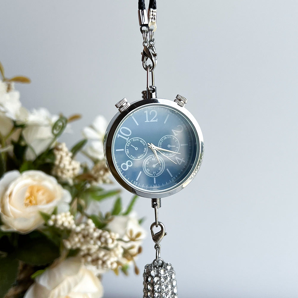 Personalized Photo Car Aromatherapy Clock Lucky Crystal Pendant