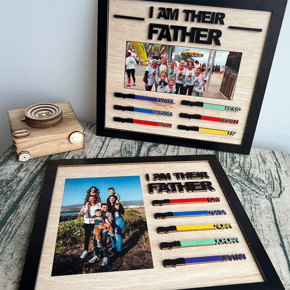 Personalized Photo Light Saber, I Am Their Father Engraved Sign